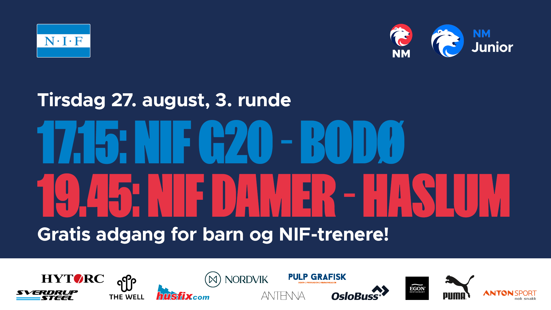 Få med deg to NM kamper!