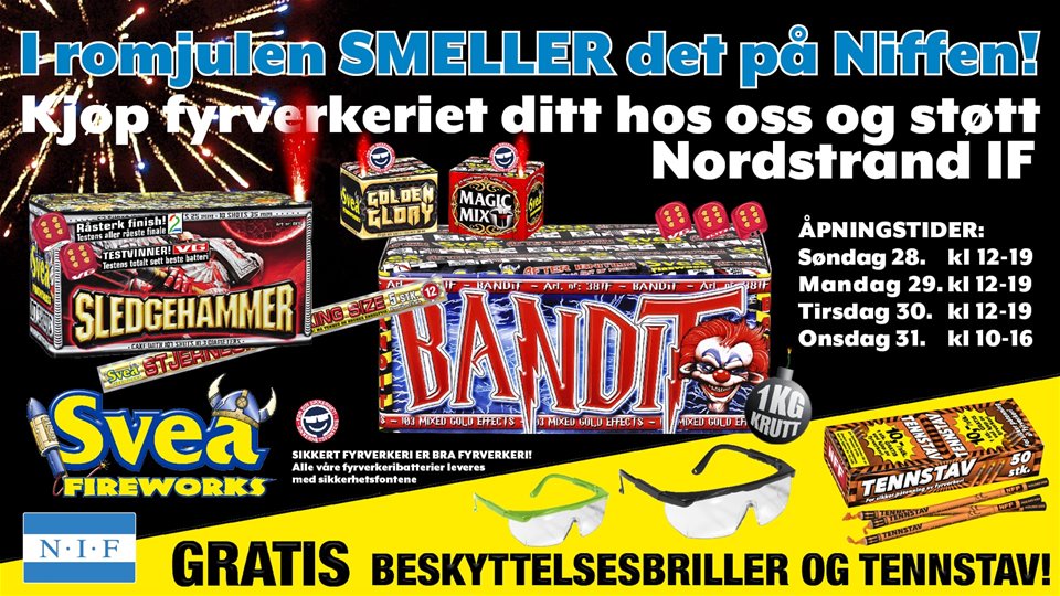 Kjøp fyrverkeriet ditt på Niffen!