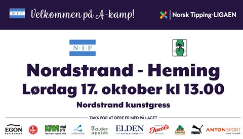Heming på lørdag!