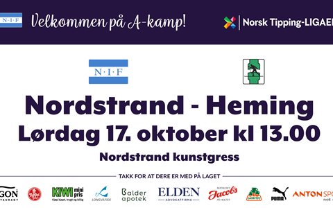 Heming på lørdag!