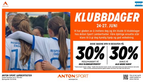 Klubbdager på Anton Lambertseter fra onsdag