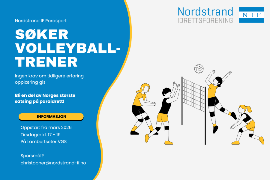 Vil du være volleyballtrener for vårt parasportlag?